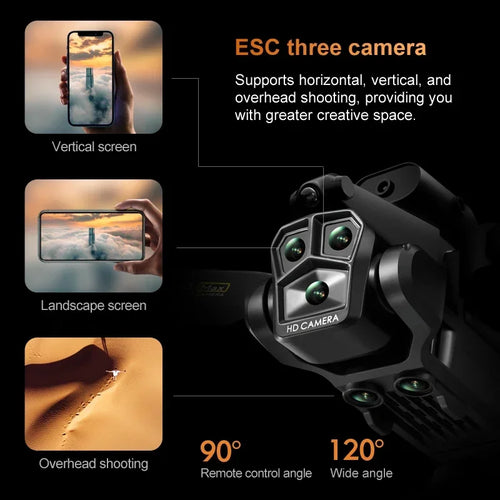 Load image into Gallery viewer, New K10Max Mini Drone 4K Professinal Three Camera Wide Angle Optical Flow Localization Four-way Obstacle Avoidance RC Quadcopter
