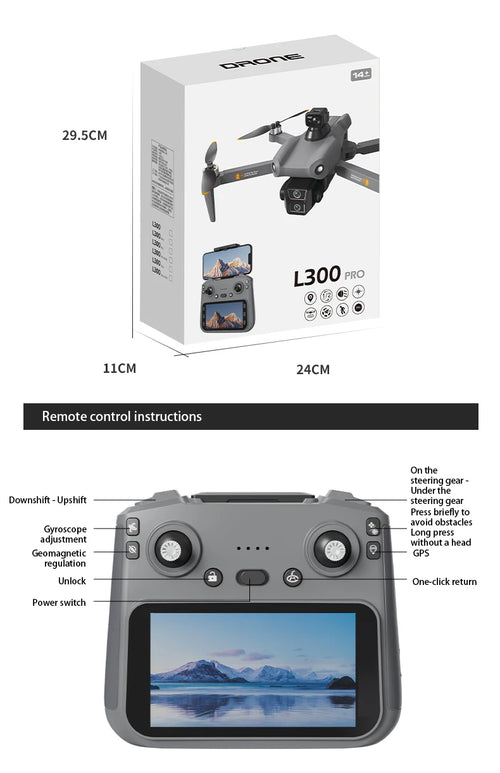 Load image into Gallery viewer, L300 Ultra Professional Drone 4K HD Wide Angle Camera 5G GPS WiFi FPV  RC Drone 360° Quadcopter Toys for Obstacle Avoidance
