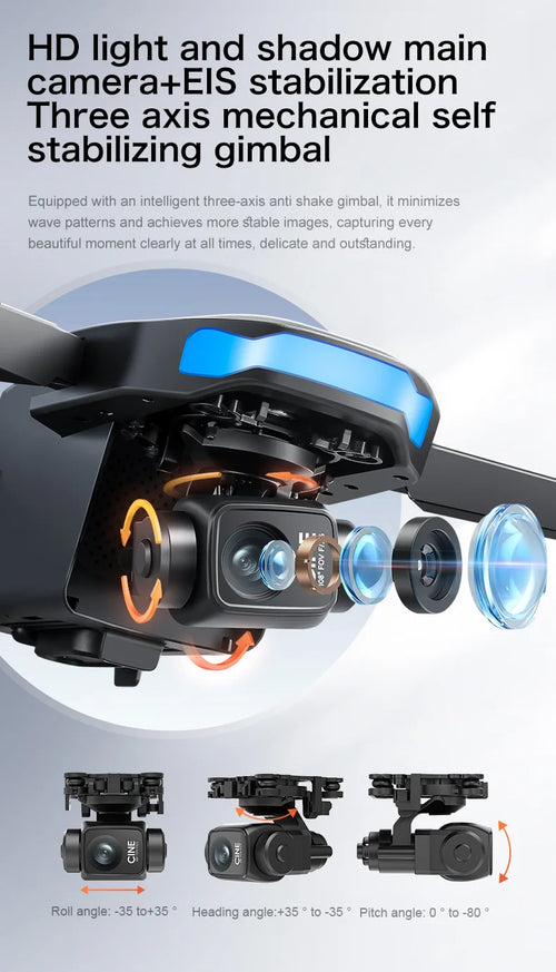 Load image into Gallery viewer, New S-X1 Quadcopter Drone: 4K Camera, 3-Axis Gimbal w/EIS, 5G GPS | Pro Aerial Photo Gift with Foldable Design

