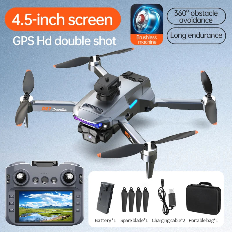 D27 upgraded version with screen LCD RC drone GPS professional aerial photography long endurance intelligent aircraf