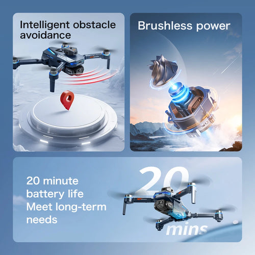 Load image into Gallery viewer, GT8 Drone 6K /8K HD Camera Obstacle Avoidance Aerial Photography Brushless Drone with Screen Foldable RC Drone four-axis Drone
