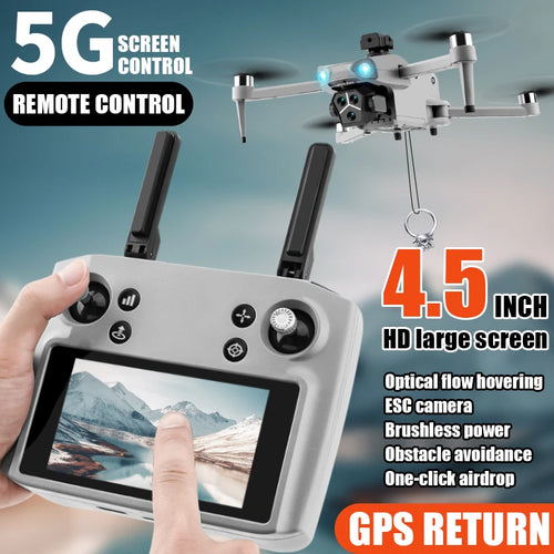 Load image into Gallery viewer, T01 Mini Drone with 4K HD Camera 4.5&#39; Touch Screen GPS Obstacle Avoidance Brushless Motor - Folding Quadcopter for Photography
