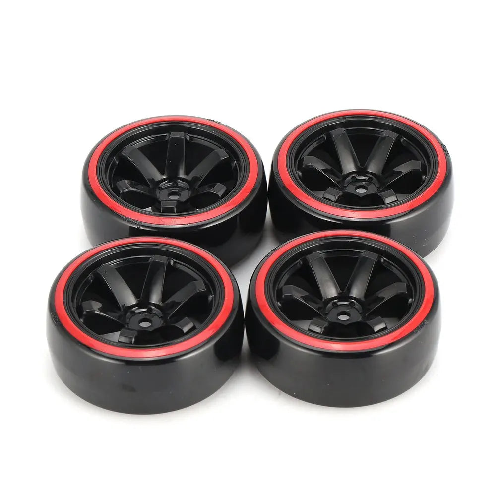 4PCS YSIDO Hard Plastic 63mm/2.48inch Rim Tyre Tire Wheel 12mm HEX for 1/10 RC Drift Cars