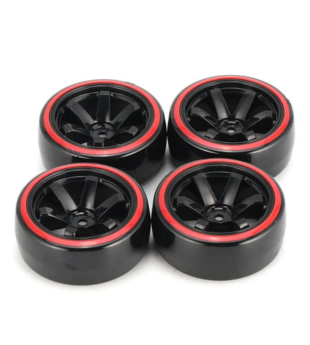 4PCS YSIDO Hard Plastic 63mm/2.48inch Rim Tyre Tire Wheel 12mm HEX for 1/10 RC Drift Cars