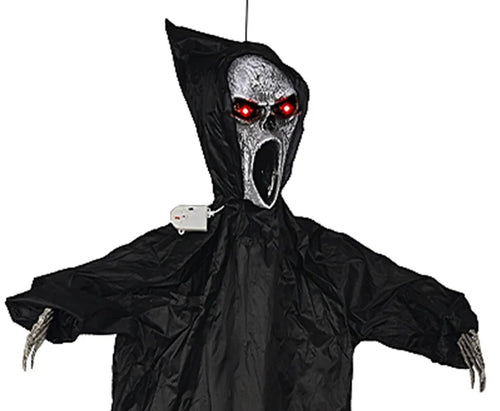 Load image into Gallery viewer, Halloween Decoration Screaming Scarecrow Ghost Voice-controlled Glowing and Sound-emitting Pendant Setting Up Props
