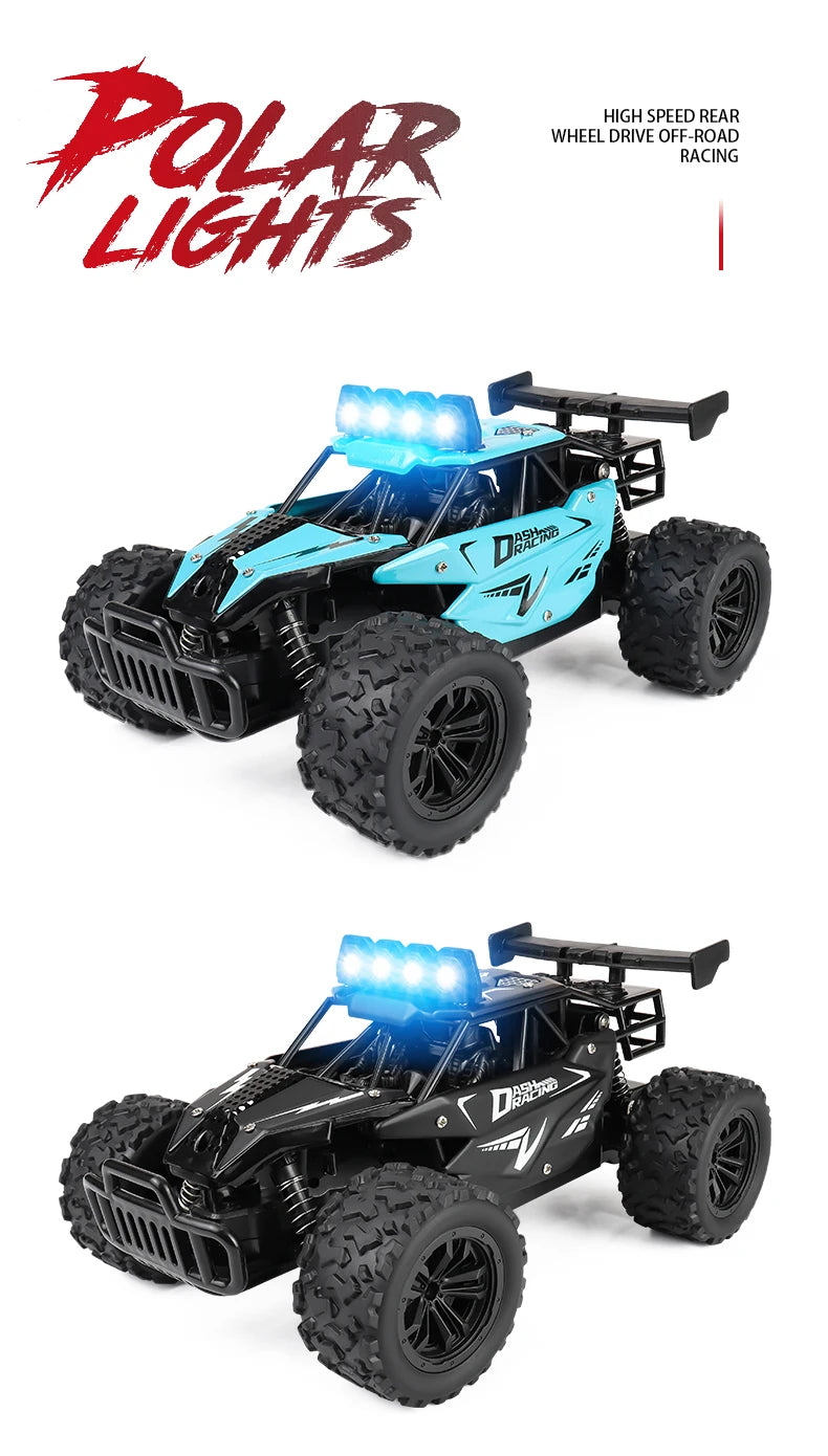 ZWN 1:16 20KM/H RC Car With LED Light 2.4G High Speed Off-Road Climbing 2WD Remote Control Car Toy Gifts for Boys Girls Kids
