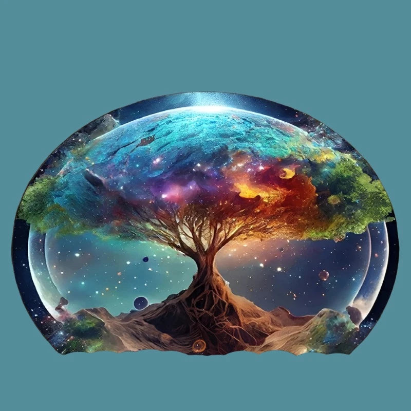 Tree of Life Area Rug Round Carpet for Living Room Bedroom Sofa Decoration Non-slip Floor Mat for Kids Play