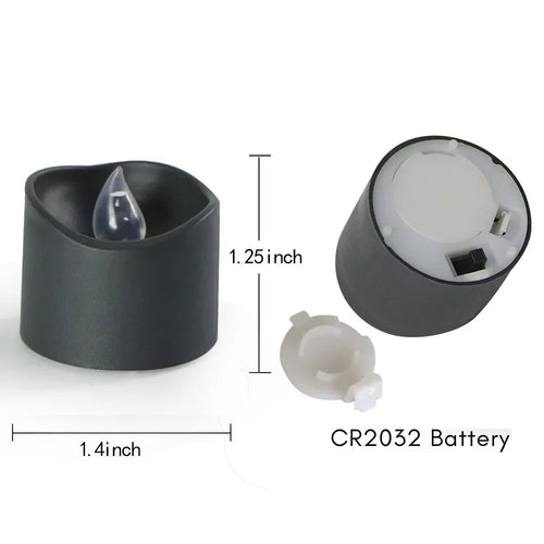 Load image into Gallery viewer, Black LED Candle Lamp Battery Operated Tea Light Flameless Fake Electronic Candle Halloween Party Decor Flashing Candle Lamp
