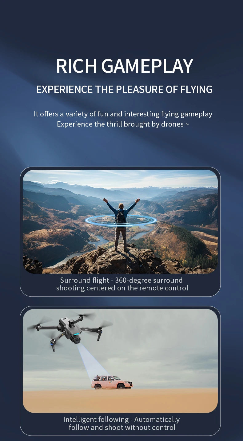 S880 Flagship Drone 8K Dual Cameras 3-Axis Gimbal 5G FPV GPS Return TouchScreen RC Obstacle Avoidance Optical Flow Hovering Dron