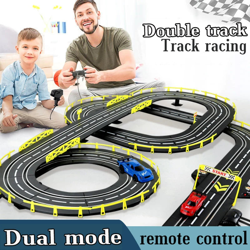 Slot car track Electric rail car 1:43 double remote control racing track toy automatic racing electric track children Christmas gift