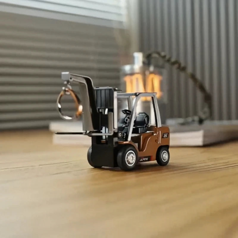 New 1/64 Remote-Controlled Alloy Forklift Engineering Vehicle Tabletop Toys Model Collection Gift For Boys