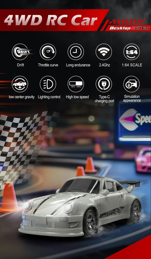Load image into Gallery viewer, 2025 New Kf20 1:64 Drift Rc Car Four-wheel remote-controlled racing car Full proportions Desk Competition Toy Boys Ideal gifts.
