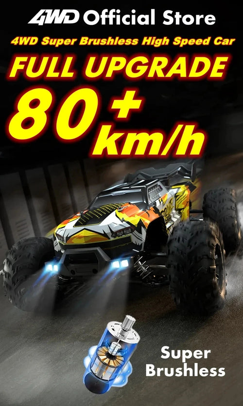 Load image into Gallery viewer, 1:16 80km/h Brushless RC Drift Car With LED Lights 4WD Electric High Speed Racing Remote Control Monster Truck for Kids Adults
