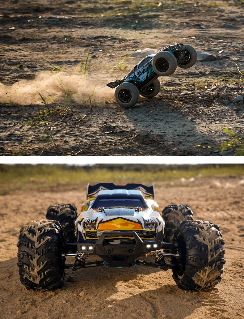 Rc Car Off Road 4x4 High Speed 75KM/H Remote Control Car With LED Headlight Brushless 4WD 1/16 Monster Truck Toys For Boys Gift