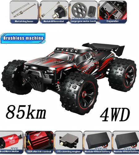 1:14 85KM/H or 50KM/H 4WD RC Car with LED Remote Control Cars High Speed Drift Monster 4x4 Truck for Kids Vs Wltoys 144001 Toys