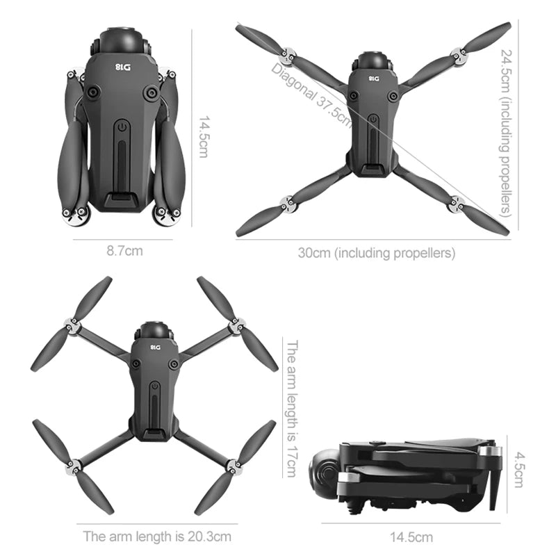 D18 GPS Drone 8K Aerial HD Dual Camera Intelligent Obstacle Avoidance Brushless Power 5G WIFI GPS Return Screen RC Drone