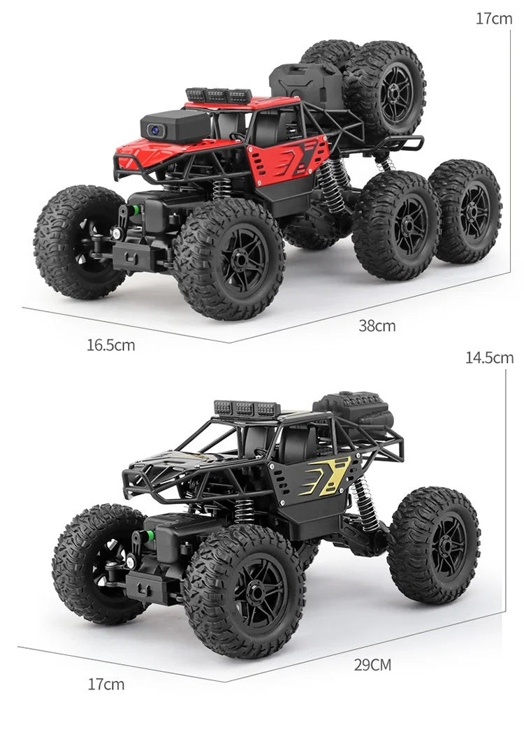 Trendy And Cool Oversized Remote Four-Wheel Drive Climbing Big Foot Car, Six Wheel Drive Racing Car, Boys' Charging Toy Car