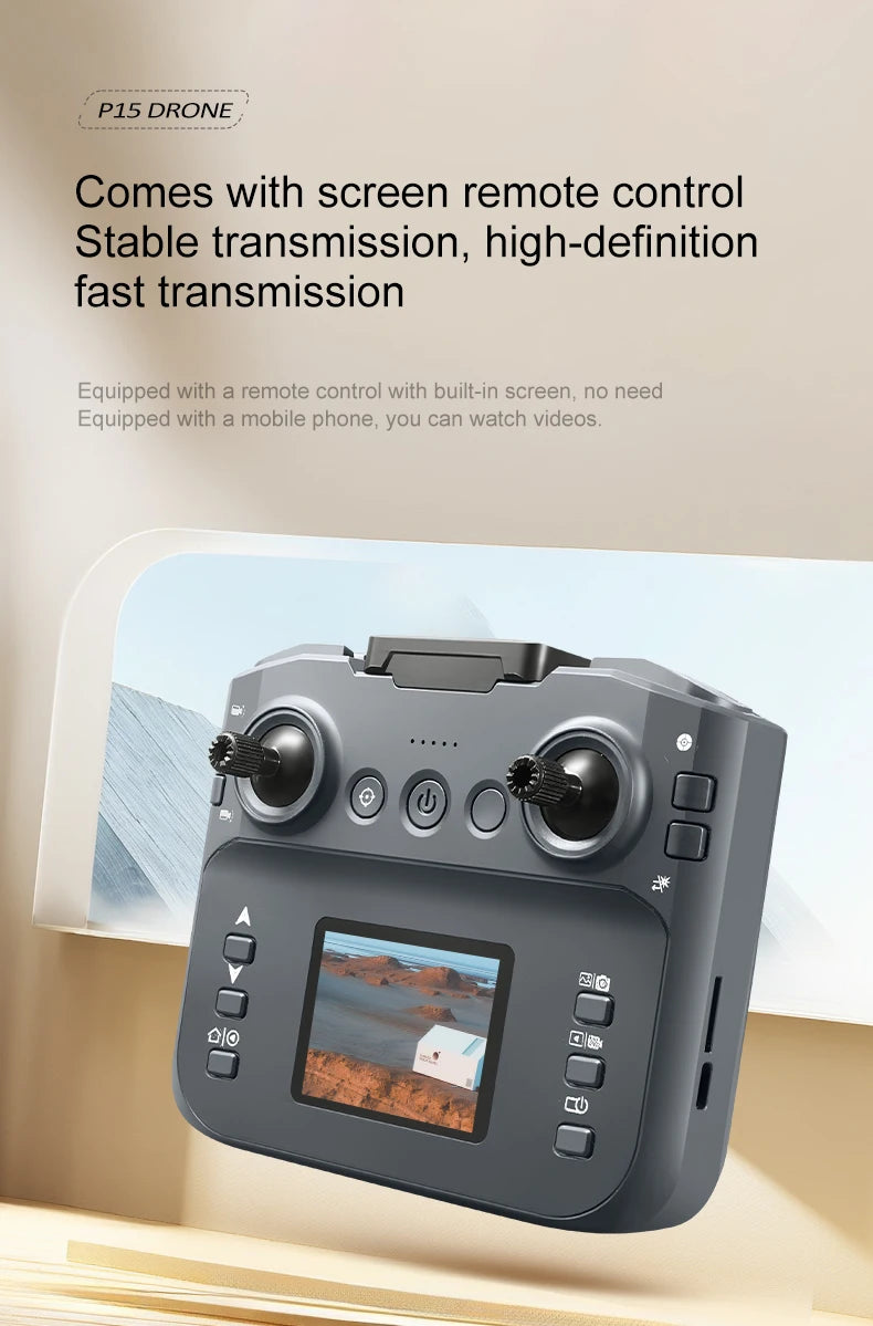 P15 Screen Control Drone 8K Professional Camera HD Aerial Photography Dual-Camera Omnidirectional Obstacle Avoidance Drone