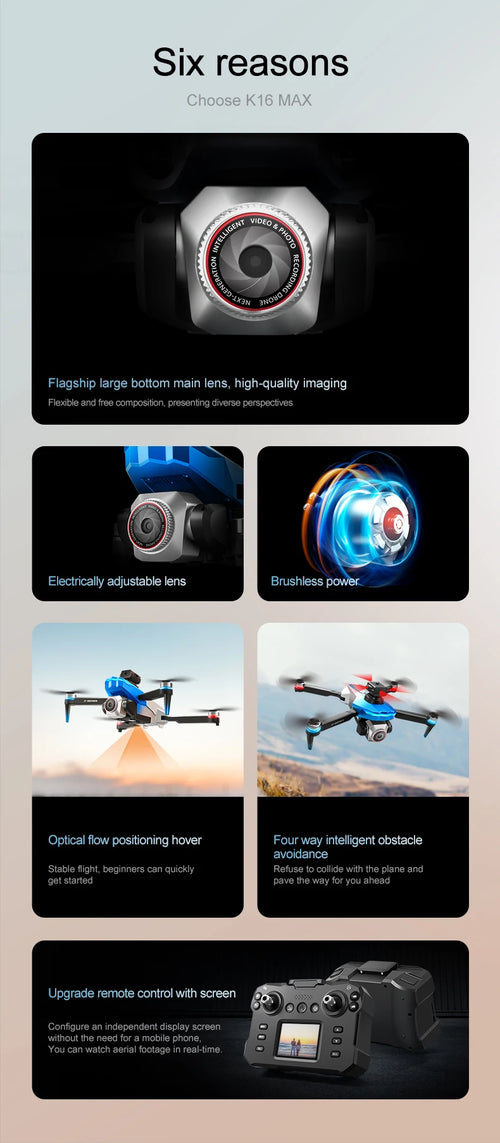 Load image into Gallery viewer, K16 Uav Aerial Photography 8K High-Definition Camera Screen Controlled Version Foldable Four-Axis Remote Control Aircraft Toys
