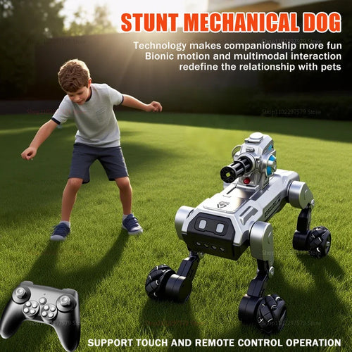 Load image into Gallery viewer, 2025 New 2.4G Remote Control Robot Dog with Singing Dancing Follow Mode 360° Rotating launching Cannon Puppy Toys Gifts For Kid
