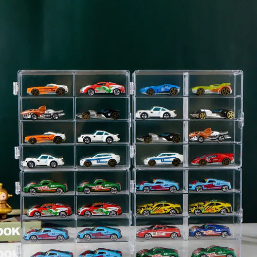 Load image into Gallery viewer, Acrylic Car 1pc Display case 1:64 For Kids holds 8 cars
