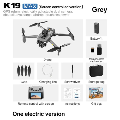 Load image into Gallery viewer, K19 MAX GPS Drone Cam Fishing Air Drop Automatic Turnaround 5G Screen Obstacle Avoidance Drone Professional Camera FPV Dron
