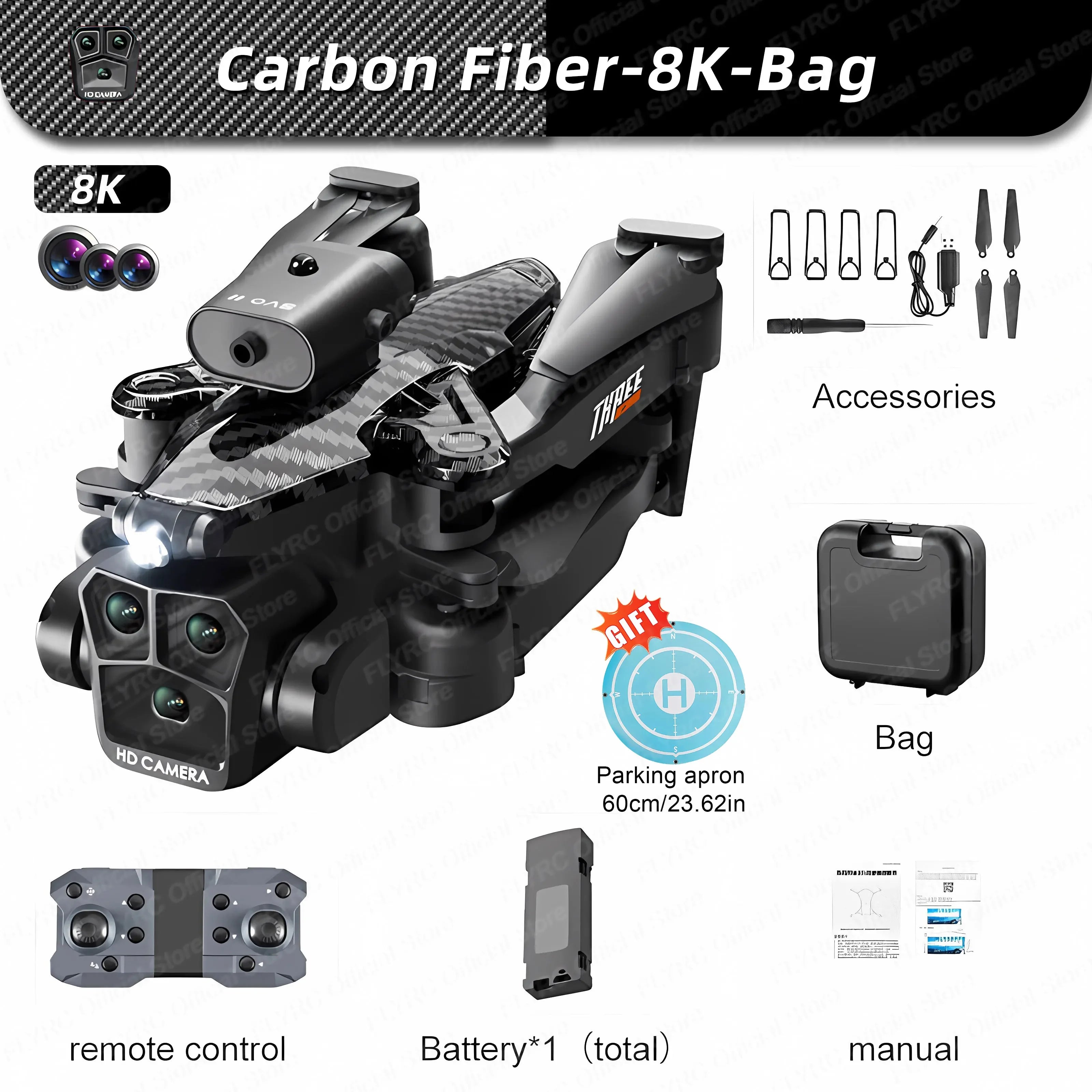 New K10Max Mini Drone 4K Professinal Three Camera Wide Angle Optical Flow Localization Four-way Obstacle Avoidance RC Quadcopter