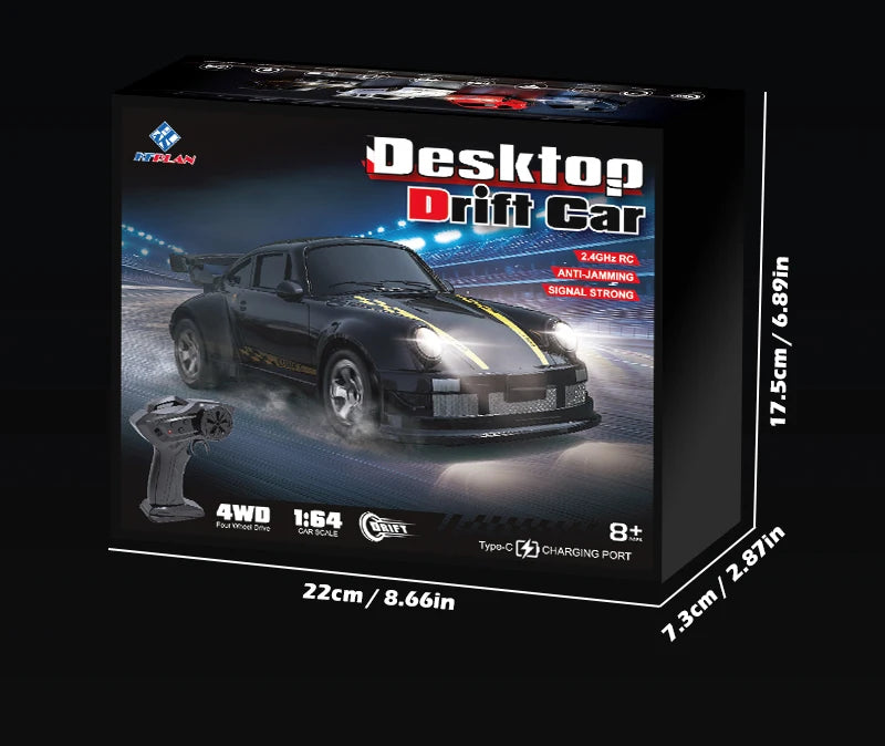 2025 New Kf20 1:64 Drift Rc Car Four-wheel remote-controlled racing car Full proportions Desk Competition Toy Boys Ideal gifts.