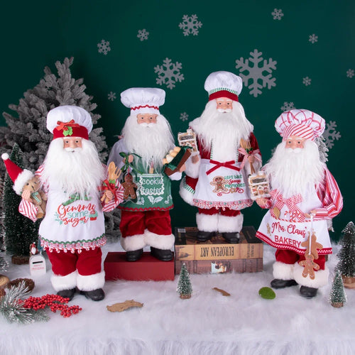 Load image into Gallery viewer, Large Size Christmas Tree Decoration Cooking Chef Santa Claus Statue Doll with Gingerbread House Christmas Tree Topper
