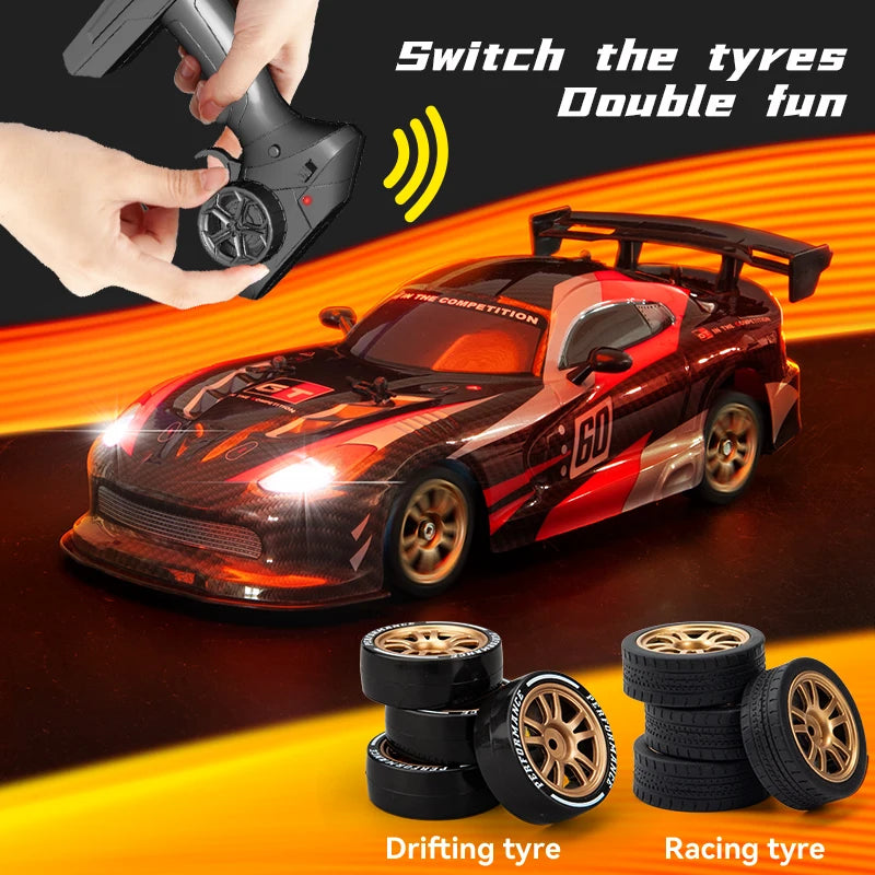 High Speed Driftable Remote Control Racing Car Kids Toys Electric RC Car Competitive Retrofittable Tire 4WD Model