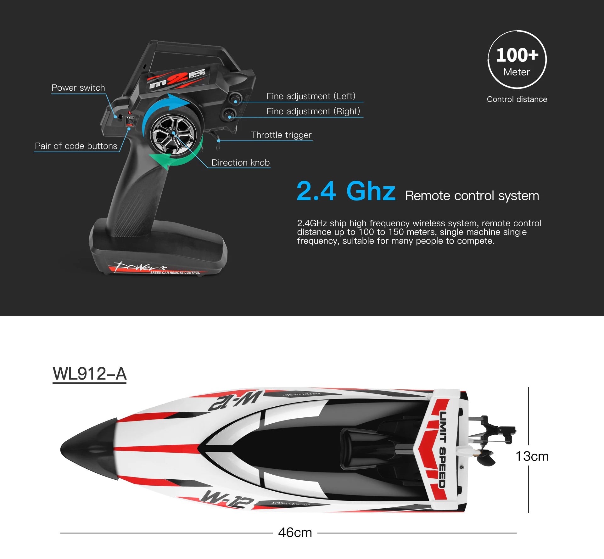 WLtoys WL916 WL912-A RC Boat 2.4Ghz 55KM/H 35KM/H High Speed Racing Watercraft Remote Control Speedboat Toys For Children