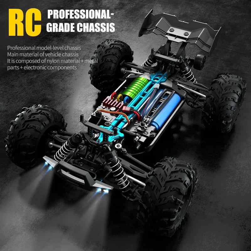 WLtoys 1:16 70KM/H  4WD RC Car With LED Remote Control Cars High Speed Drift Monster Truck for Kids VS 144001 Toys