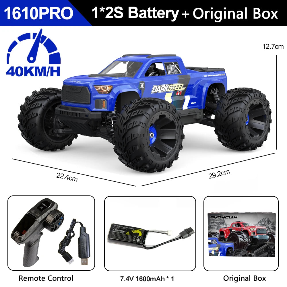 1/16 4WD RC Car Brushless High-speed Truck 2.4G Remote Control Climbing Vehicle 4x4 Off-road Big-wheels Crawler Toys for Adults