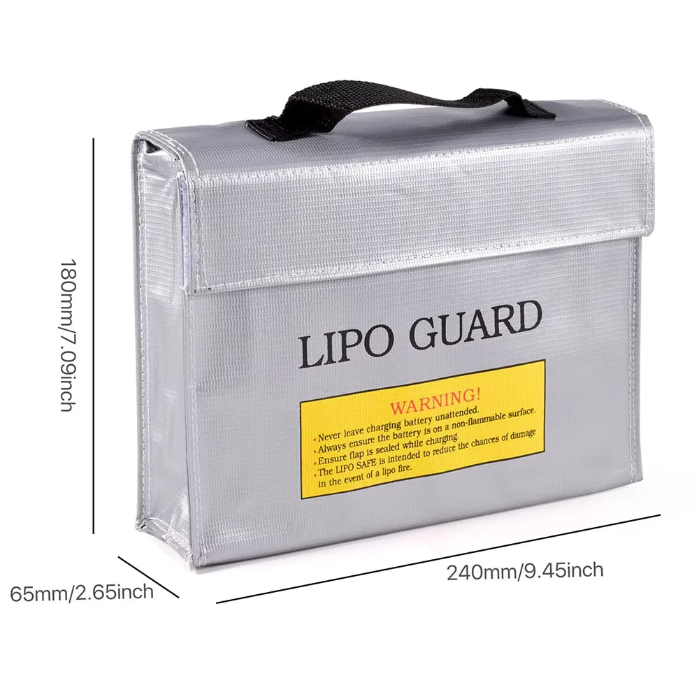 Battery Safe Bag Fireproof for RC Car Drone Batteries Travel Storage Charging Large Explosion-Proof Bags Portable