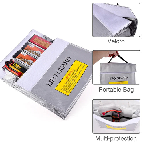 Load image into Gallery viewer, Battery Safe Bag Fireproof for RC Car Drone Batteries Travel Storage Charging Large Explosion-Proof Bags Portable
