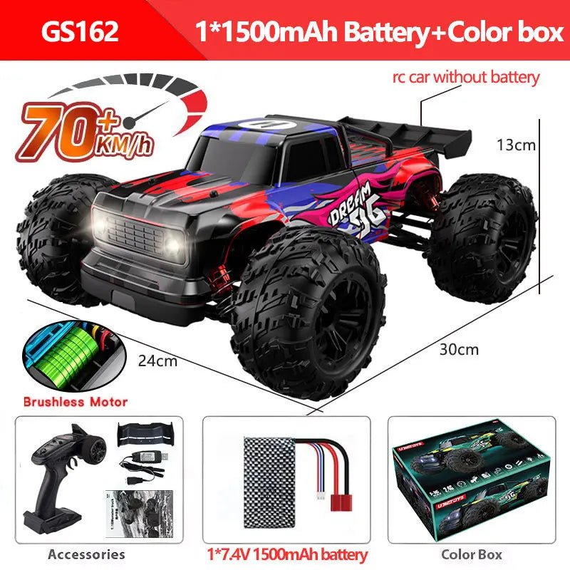 1:16 4WD RC Car 60KM/H Or 36KM/H With LED 2.4G Remote Control Cars High Speed Drift Monster 4x4 Truck For Kids VS Wltoys 144001