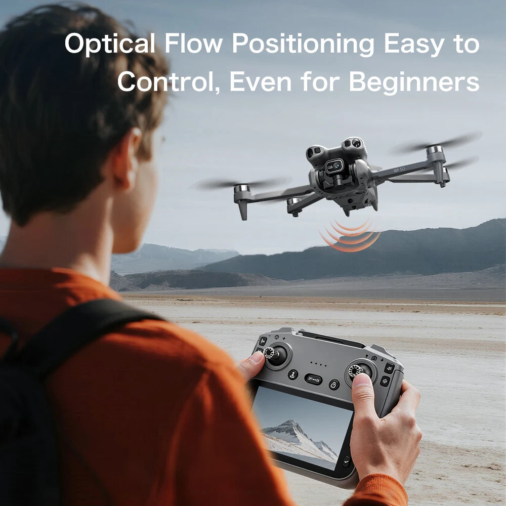 GT50 Drone 4.3-Inch Screen Remote Control 8K EIS 183g Lightweight Beginner Foldable GPS Quadcopter for Adults Travel