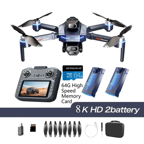 Load image into Gallery viewer, GT8 Drone 4K HD Camera Obstacle Avoidance Aerial Photography Brushless Drone with Screen Foldable RC Drone Quadcopter RTF
