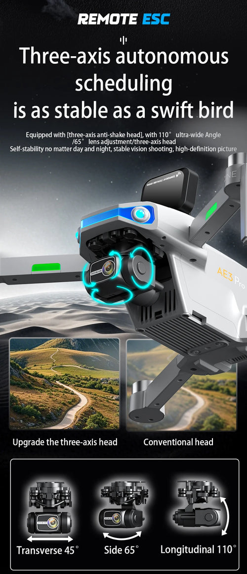 Load image into Gallery viewer, 2025 New AE3 PRO Max+ GPS Drone 8K Dual Camera With Screen 5G Wifi FPV 3-Axis Gimbal Obstacle Avoidance Quadcopter RC Dron Toy
