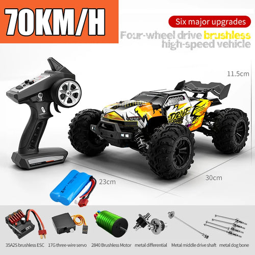 Load image into Gallery viewer, Rc Car Off Road 4x4 High Speed 75KM/H Remote Control Car With LED Headlight Brushless 4WD 1/16 Monster Truck Toys For Boys Gift
