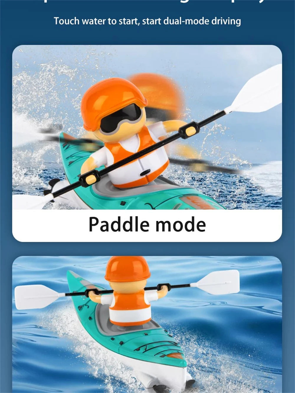 HC-810 RC Boat RTR 2.4G 15km/h Brushed Motor Paddle Remote Control Rowing LED Lights 360 Driving Dual Modes Waterproof Ship