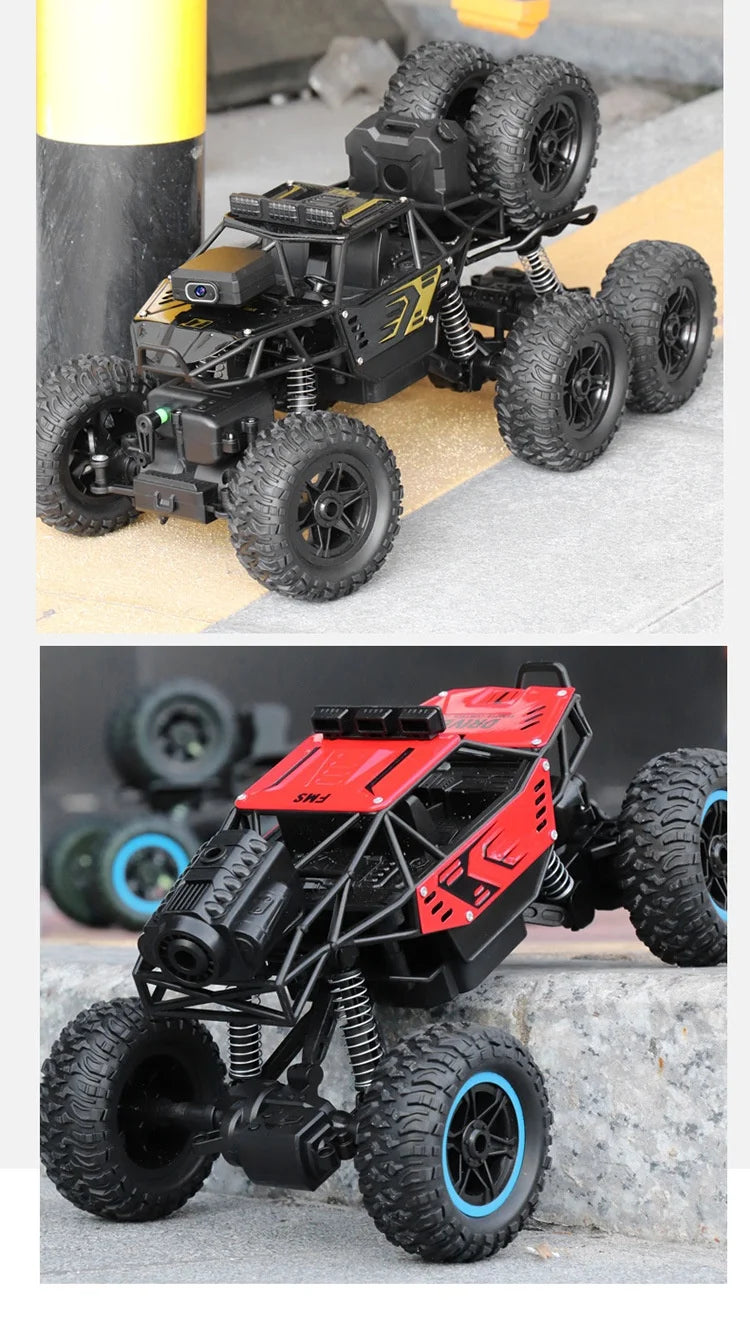 Trendy And Cool Oversized Remote Four-Wheel Drive Climbing Big Foot Car, Six Wheel Drive Racing Car, Boys' Charging Toy Car