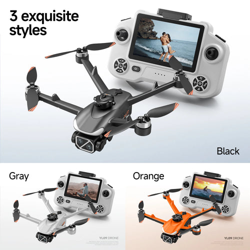 Load image into Gallery viewer, NEW YL09 Drone With Screen Remote Control 8K HD Dual Camera Brushless Motor Obstacle Avoidance Foldable FPV Quadcopter RC Drones
