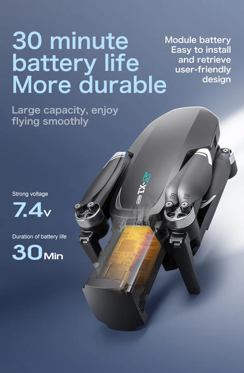 Load image into Gallery viewer, New S-X1 Quadcopter Drone: 4K Camera, 3-Axis Gimbal w/EIS, 5G GPS | Pro Aerial Photo Gift with Foldable Design
