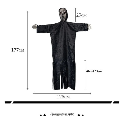 Load image into Gallery viewer, Halloween Decoration Screaming Scarecrow Ghost Voice-controlled Glowing and Sound-emitting Pendant Setting Up Props
