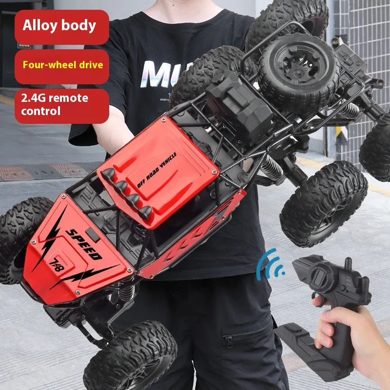 Trendy And Cool Oversized Remote Four-Wheel Drive Climbing Big Foot Car, Six Wheel Drive Racing Car, Boys' Charging Toy Car