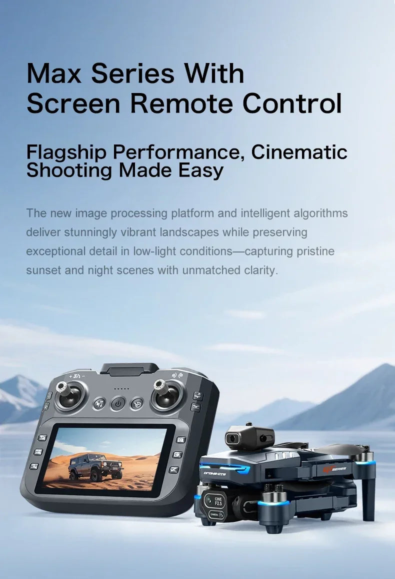 GT8 Drone 4K HD Camera Obstacle Avoidance Aerial Photography Brushless Drone with Screen Foldable RC Drone Quadcopter RTF