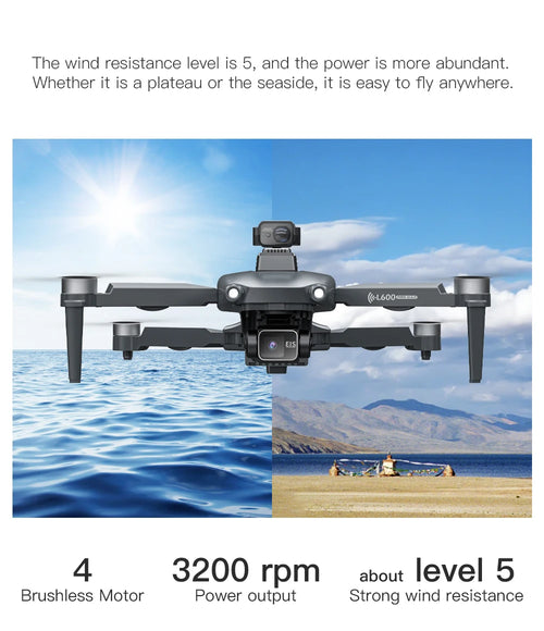 Load image into Gallery viewer, 2025 New L600 PRO MAX GPS Drone 5KM 4K Professional HD Dual Camera 3-Axis Gimbal 360 Obstacle Avoidance Brushless Quadcopter Toy
