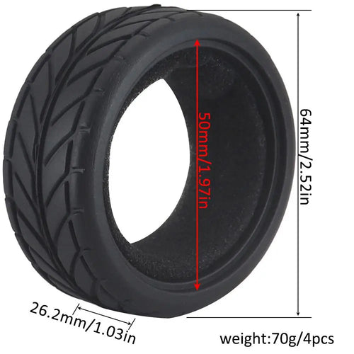 Load image into Gallery viewer, 1:10 On-road Car Tires 63-68mm High Grip Rubber Tyre Hot Melt Tire Hsp 94123 Hpi Himoto Fw06 Tt01 Abrasion Resistant Racing Car
