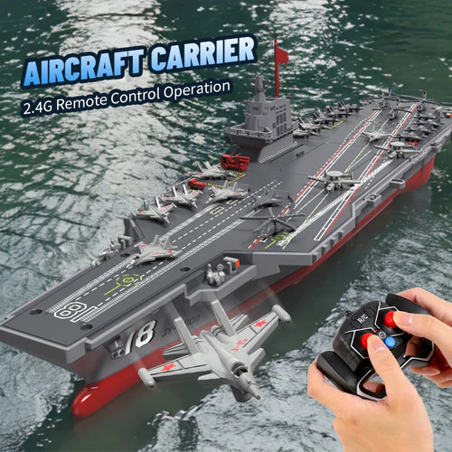 Load image into Gallery viewer, JJRC S19 RC Aircraft 2.4G Remote Control Battleship Boat RC Boat Auto Water Sensor Carrier Boat Toys Gift for Kids Boys
